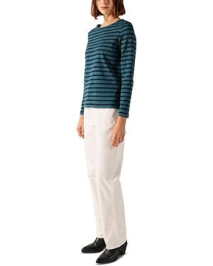 Saint James Meridame Ii Breton Cotton Long Sleeve Tee - Blue
