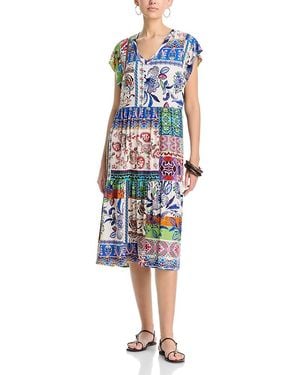 Johnny Was The Janie Favorite Tiered Tea Dress - Blue