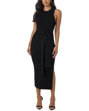 Toccin Piper Tie Front Midi Dress - Black