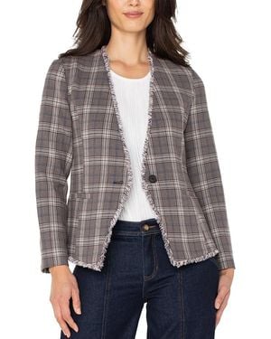 Liverpool Los Angeles Collarless Fitted Blazer - Gray