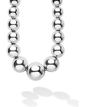 Lagos Sterling Caviar Bubbly Graduated Bead Collar Necklace, 18 - Metallic