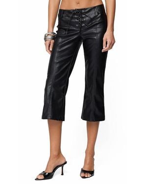 Edikted Lexy Flared Capri Pants - Black