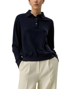 LILYSILK Baby Cashmere Polo Shirt - Blue
