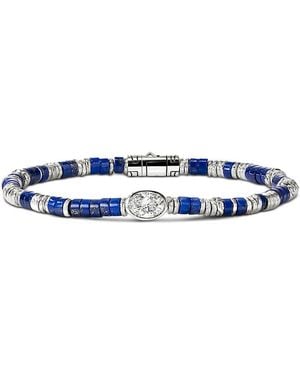 John Hardy Sterling Jh Lovestruck Lapis Lazuli & Lab Grown Diamond Heishi Bead Bracelet - Blue