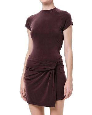 Agolde Kerri Draped Overlay Mini Dress - Purple
