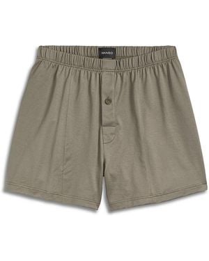 Hanro Cotton Sporty Button Fly Boxers - Gray