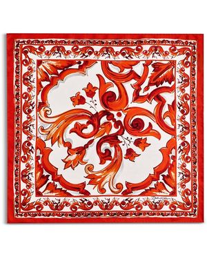 Dolce & Gabbana Baroque Print Silk Scarf - Red