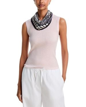 Echo Dots On Dots Pleated Diamond Scarf - White