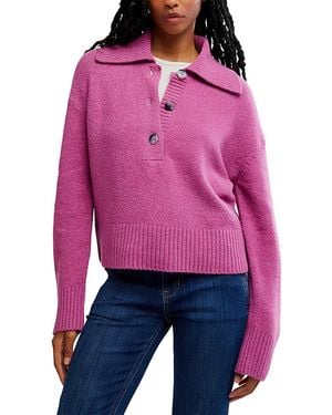 Free People Trading Up Polo Sweater - Red