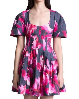 AMUR Vivanca Puff Sleeve Dress - Pink