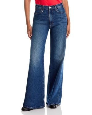 Mother The Hustler Roller Sneak High Rise Wide Leg Jeans - Blue