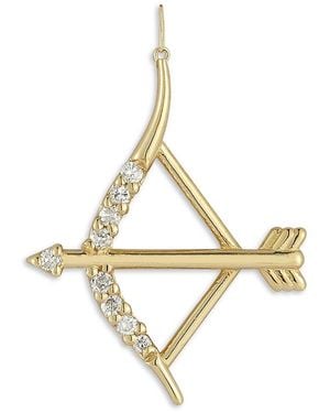 Moon & Meadow 14K Diamond Bow & Arrow Charm Pendant - Metallic