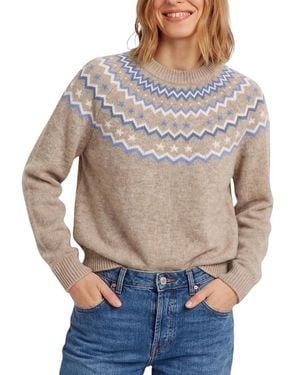 Chinti & Parker Wool Cashmere Star Yoke Sweater - Gray