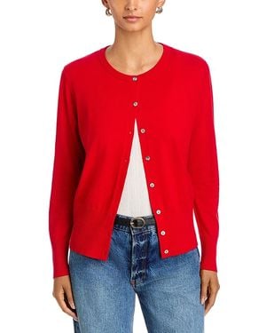 Sioni Vintage Slim Crewneck Cardigan - Red