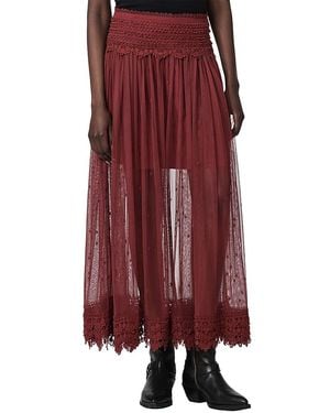 AllSaints Trixie Lace Skirt - Red