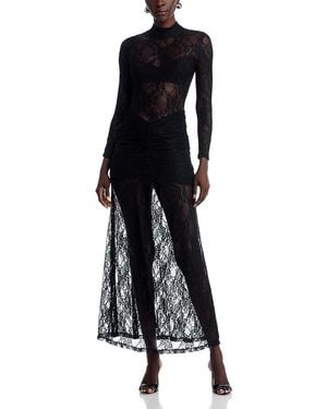 Nightcap Drop Waist Lace Maxi Dress - Black