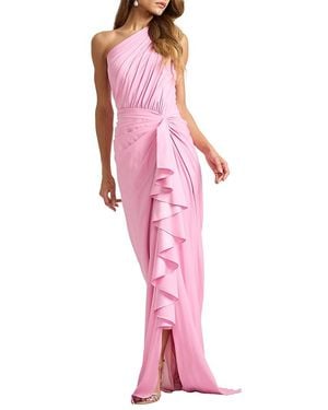 Tadashi Shoji Lena Waterfall Drape Gown - Pink
