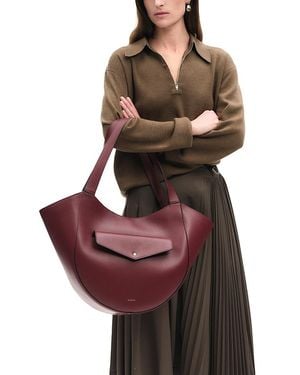 Wandler Hortensia Large Slouch Leather Tote Bag - Red