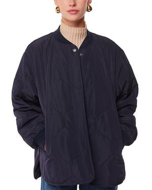 Whistles Ida Short Quilted Coat - Blue