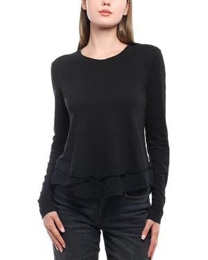 Wilt Clothing Long Sleeve Mock Layer Tee - Black