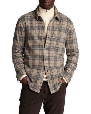 Vince Tartan Plaid Regular Fit Button Down Shirt - Gray
