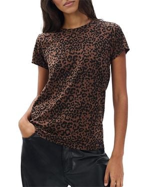 Rag & Bone Leopard Print Cotton T-Shirt - Black