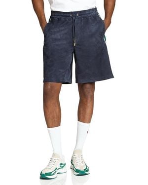 CASABLANCA Suede Drawstring Shorts - Blue