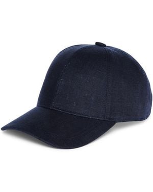 Vince Linen Baseball Cap - Blue
