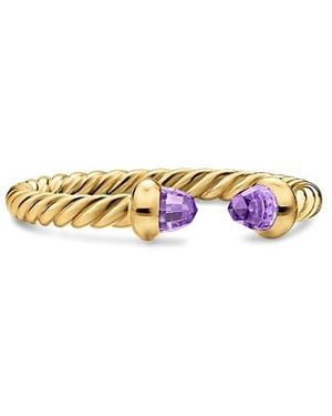 David Yurman Micro Cablespira Flex Open Ring - White