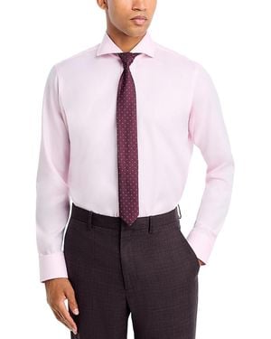 BOSS Spread Collar Regular Fit Dress Shirt - Purple