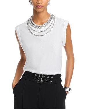 Cinq À Sept Bella Layered Necklace Tee - White