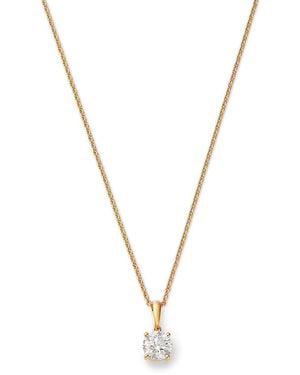Bloomingdale's Fine Collection Certified Diamond Colorless Solitaire Pendant Necklace - Metallic
