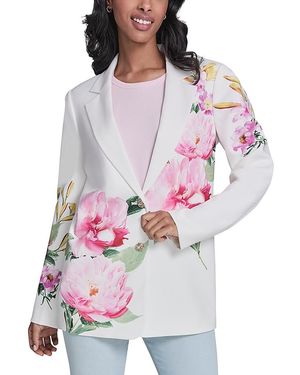 KARL LAGERFELD Placed Floral Blazer - Gray