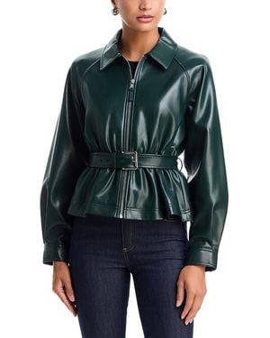 Cinq À Sept Briar Faux Leather Belted Jacket - Blue