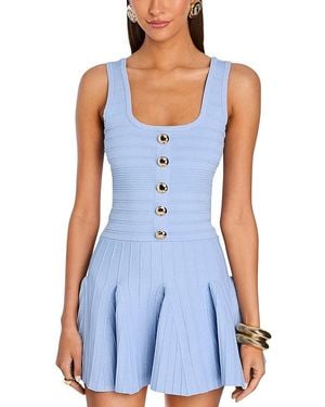 retroféte Brooke Flared Mini Dress - Blue