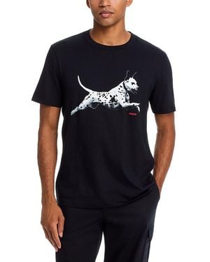 HUGO Dirunn Cotton Dalmatian Graphic T-Shirt - Blue