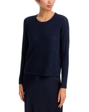 Eileen Fisher Super Fine Merino Wool Crewneck Sweater - Blue