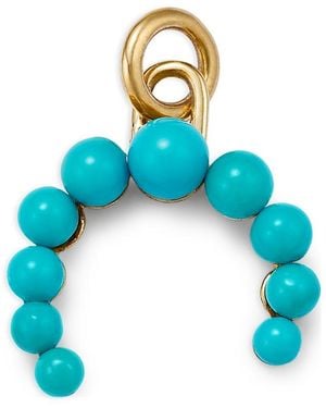 Moon & Meadow 14K Bead Crescent Charm - Blue