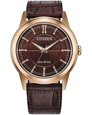 Citizen Rolan Leather Strap Watch, 41Mm - Gray
