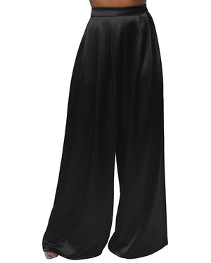 JLUXLABEL Satin Bliss Pleated Pant - Black
