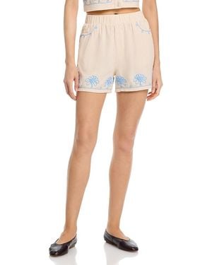 Blank NYC Embroidered Pull On Shorts - White