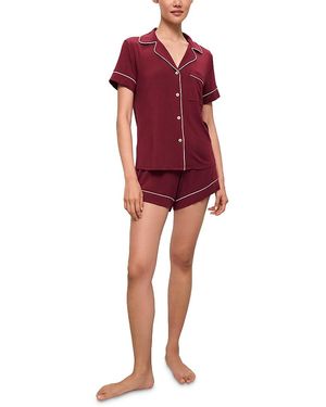 Eberjey Gisele Relaxed Short Sleeve Top & Shorts - Red