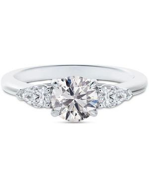 De Beers Forevermark Pear-Cut Accented Diamond Engagement Ring - White