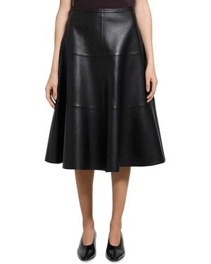 Theory Leather Circle Skirt - Black