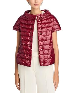 Herno Emelia Cap Sleeve Puffer Jacket - Red