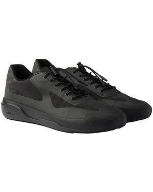 Prada Technical Fabric Sneakers - Black