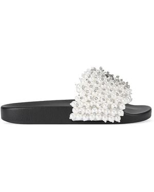 Kurt Geiger Meena Eagle Beaded Slides - White
