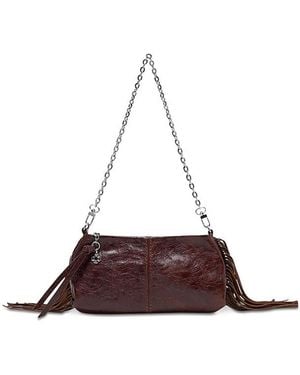 Maje Miss M Patent Leather Pouch Bag - Brown