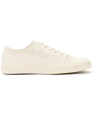 AllSaints Biggy Canvas Low Top Sneakers - White