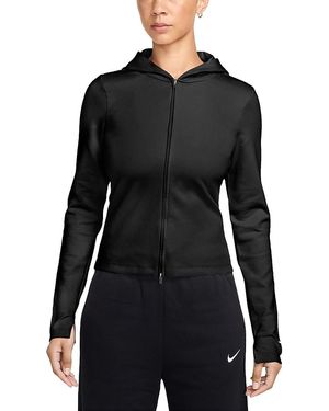 Nike Sportswear Chill Knit Slim Long Sleeve Full Zip Top - Black